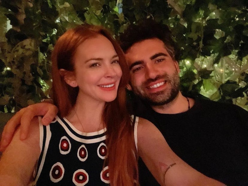 An image of Lindsay Lohan and her fiancé, Bader Shammas