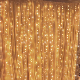 twinkle star window curtain string lights