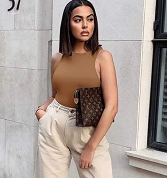 ReoRia Racer Back Halter Neck Bodysuit