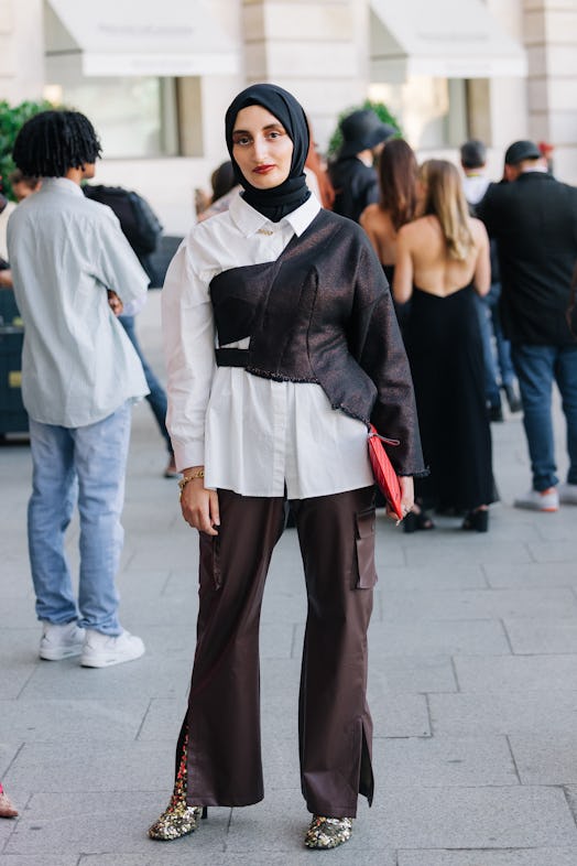 layered street style look couture week 2022