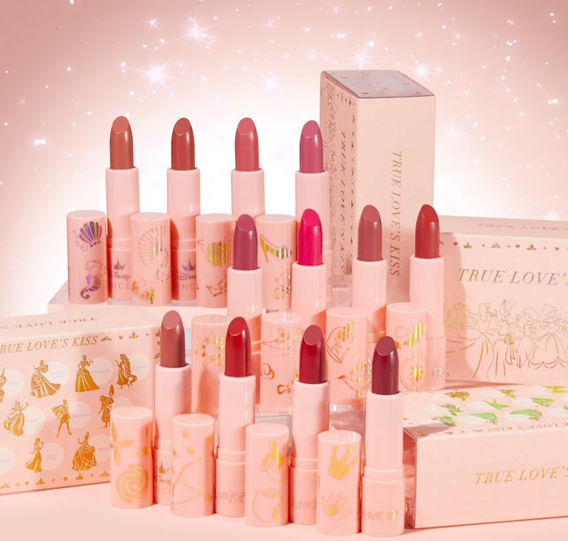 ColourPop and Disney's new True Love's Kiss Lipstick Vault with 12 full-coverage shades.