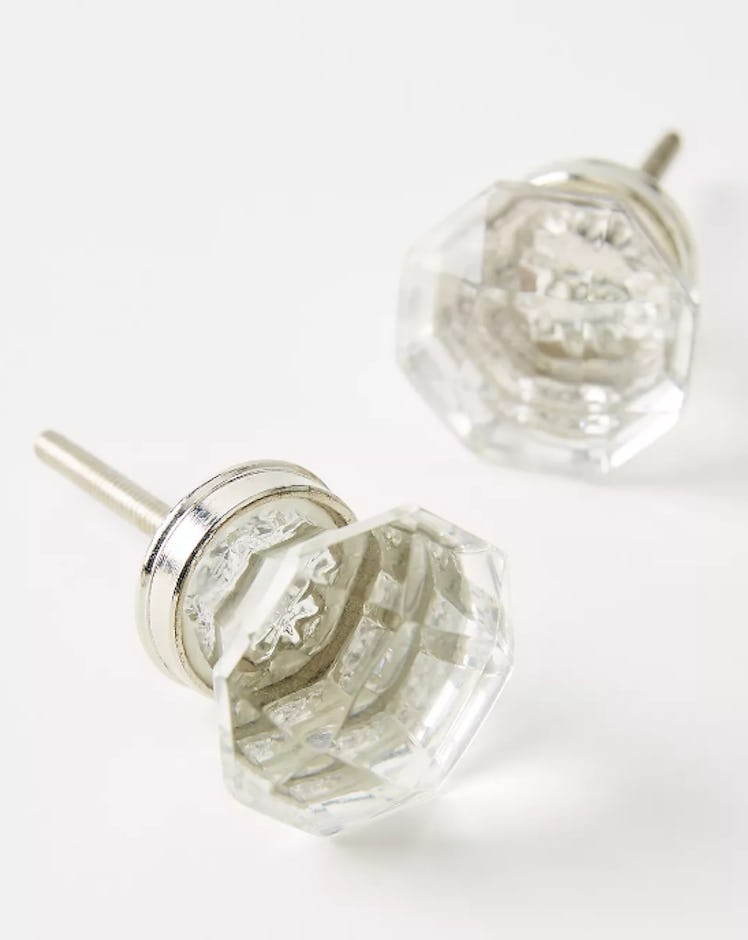 Crystal Octagon Knobs, Set of 2