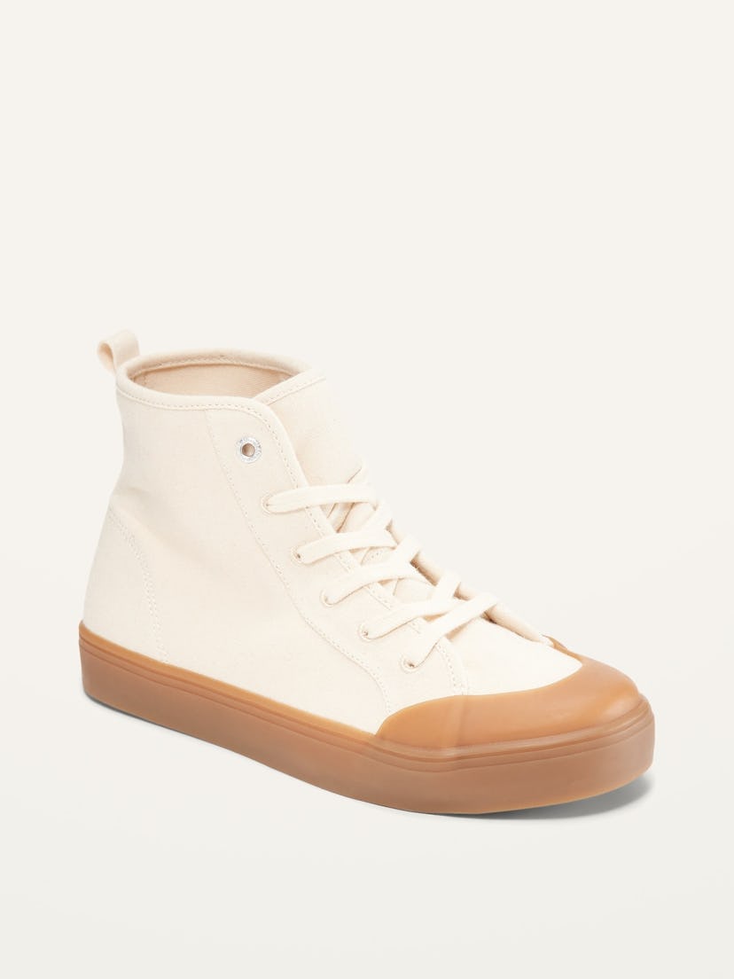 Gender-Neutral Rubber-Toed Canvas High-Top Sneakers for Kids
