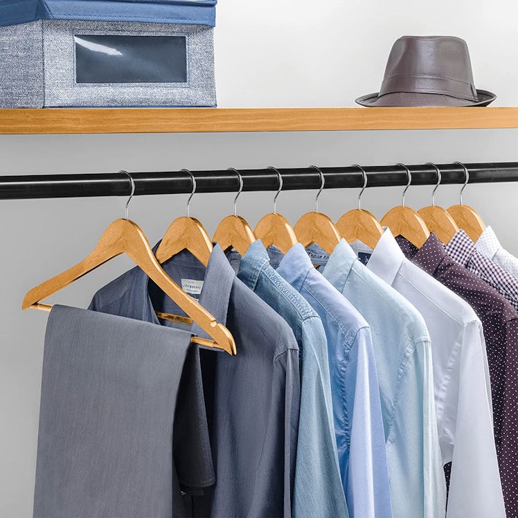 ZOBER High-Grade Wooden Suit Hangers (20-Pack)