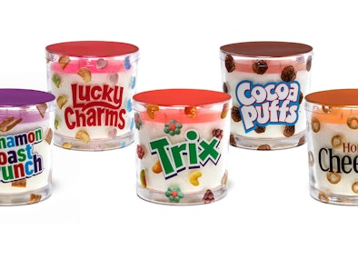 Target's cereal-inspired candles include Cinnamon Toast Crunch, Lucky Charms, and more.