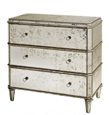 Antiqued Mirror Chest Of Drawers