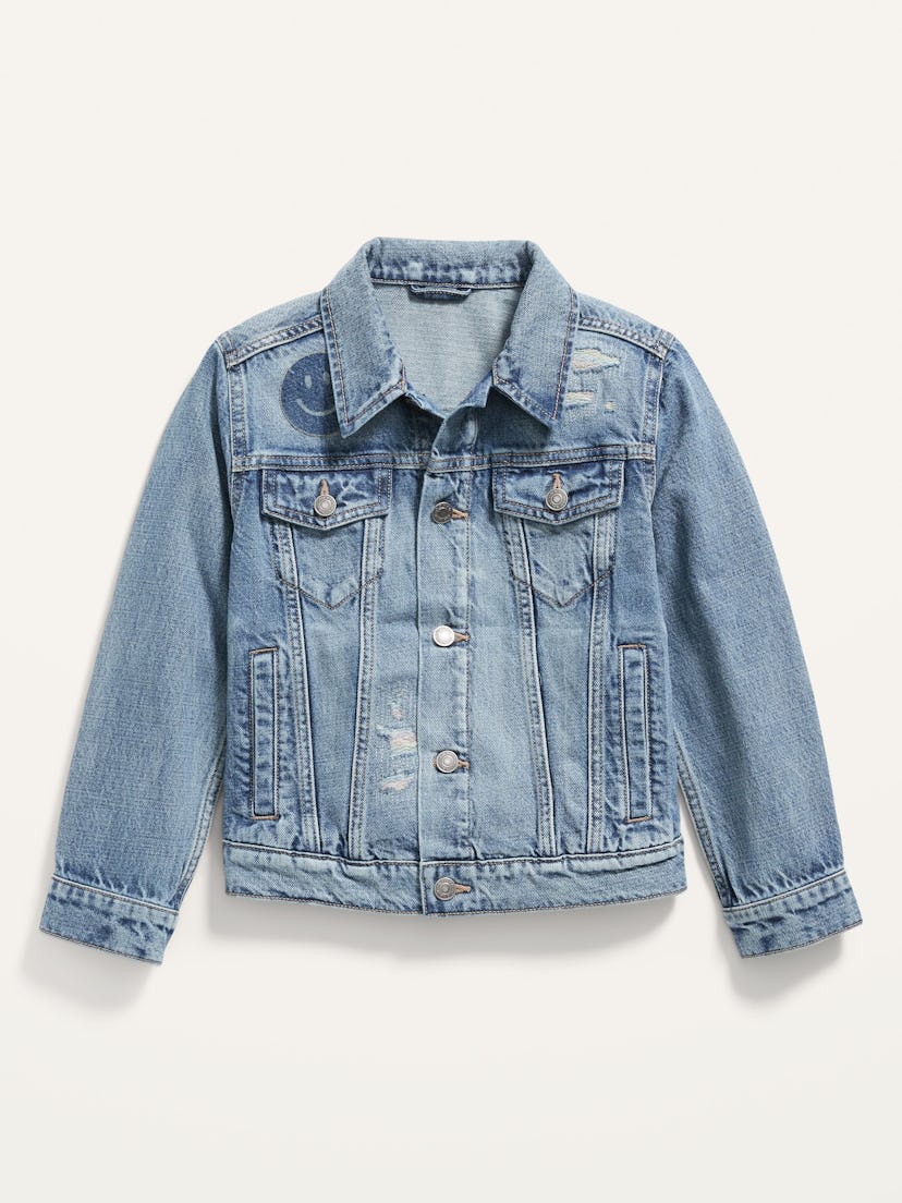 Gender-Neutral Cotton Non-Stretch Jean Jacket for Kids