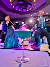The Frozen Fractals cocktail at Arendelle: A Frozen Dining Adventure on the Disney Wish cruise.