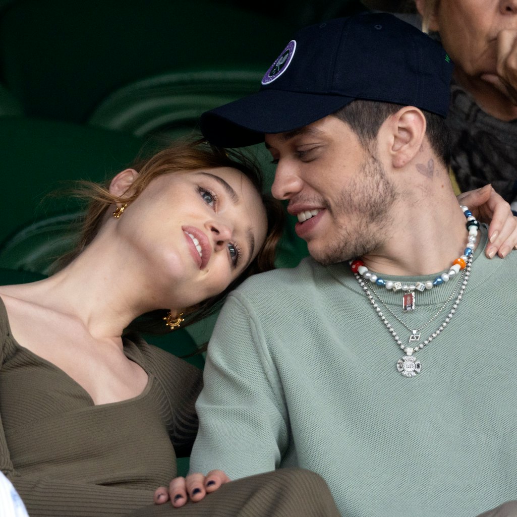Pete Davidson and Phoebe Dynevor at Wimbledon in 2021