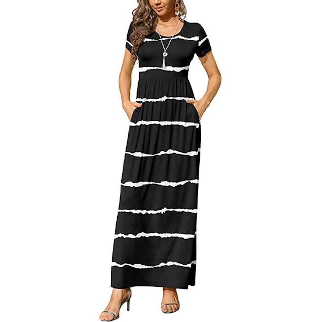 DB MOON Casual Short-Sleeve Maxi Dress