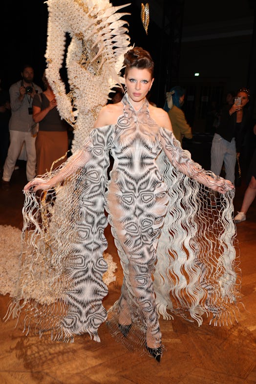 Julia Fox attends the Iris Van Herpen Haute Couture Fall Winter 2022 2023 show as part of Paris Fash...