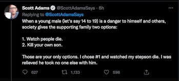 Screenshot of bad tweet from Scott Adams.