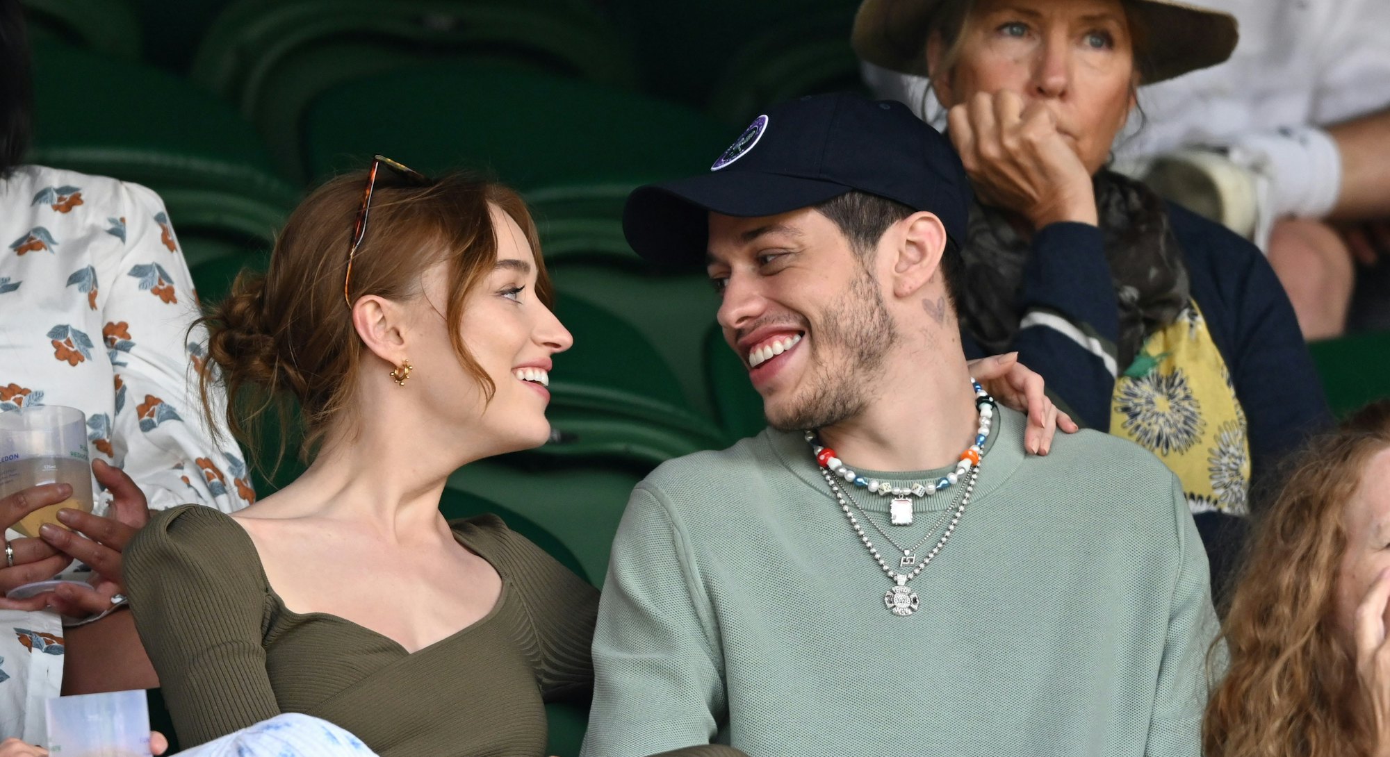 Phoebe Dynevor and Pete Davidson at Wimbledon in 2021