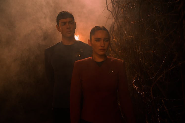 Spock and La'an inside of a mind-meld in 'Star Trek: Strange New Worlds.'