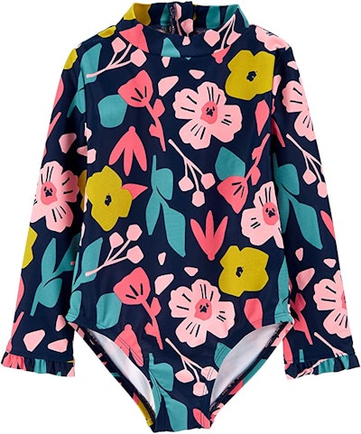 A swimsuit for toddler girls can be cute and functional.