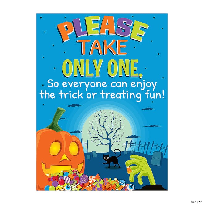 Take One Halloween Candy Door Sign