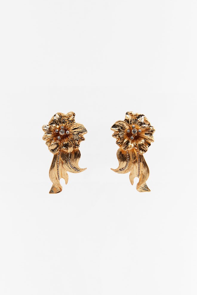 Zara gold flower earrings