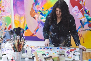 Ilana working in her studio