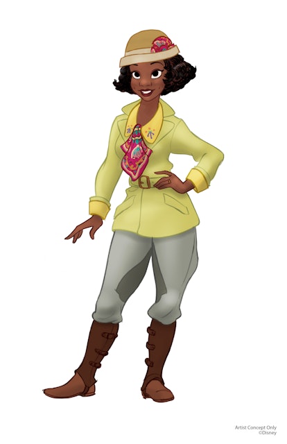 Disney Parks says Princess Tiana's look for Tiana's Bayou Adventure attraction is inspired by the 20...