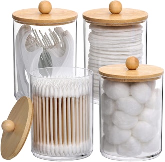 storage jars with various items inside them