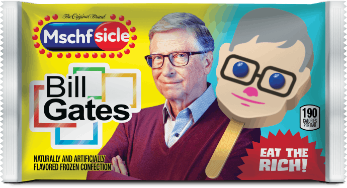 "Gobble Gates" flavor for Bill Gates of MSCHF's "Eat the Rich" campaign