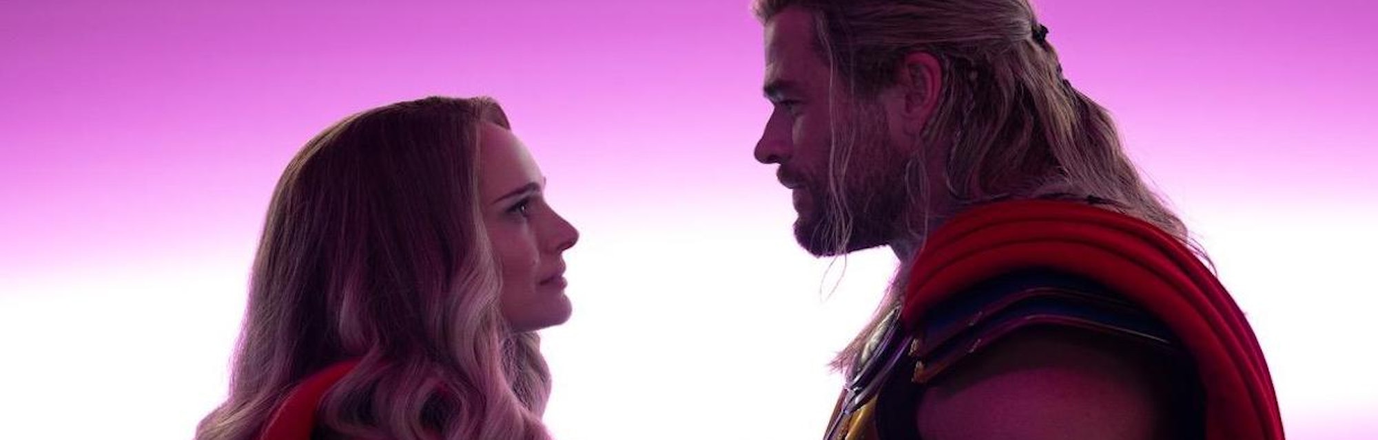 thor love and thunder thor and jane purple background