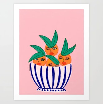 Sassy Oranges In A Bowl Art Print