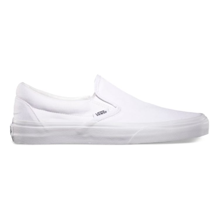 Vans white slip-on sneakers