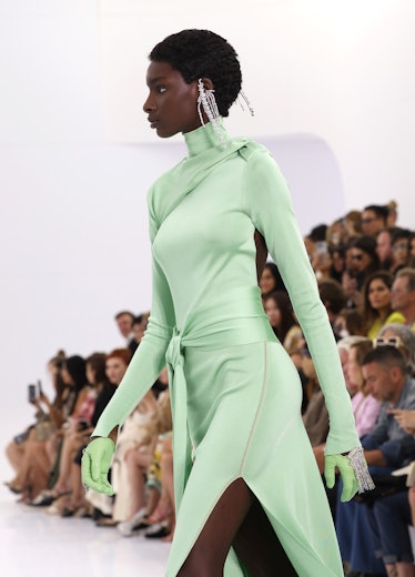 A model walks the runway during the Fendi Couture Haute Couture Fall Winter 2022 2023 show as part o...