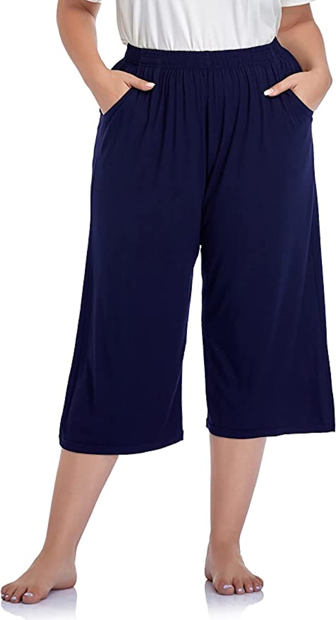 ZERDOCEAN Stretchy Lounge Capris with Pockets