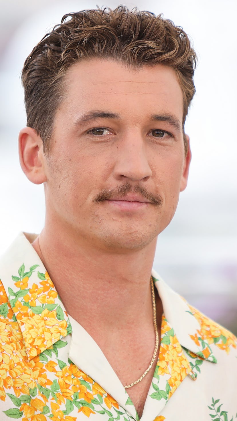 Miles Teller sporting his "Top Gun" mustache