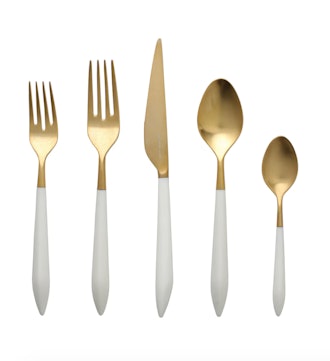 Ares Oro & White Five-Piece Place Setting