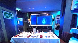 Disney Wish cruise's Worlds of Marvel dining area, which has an 'Avengers'-themed menu.