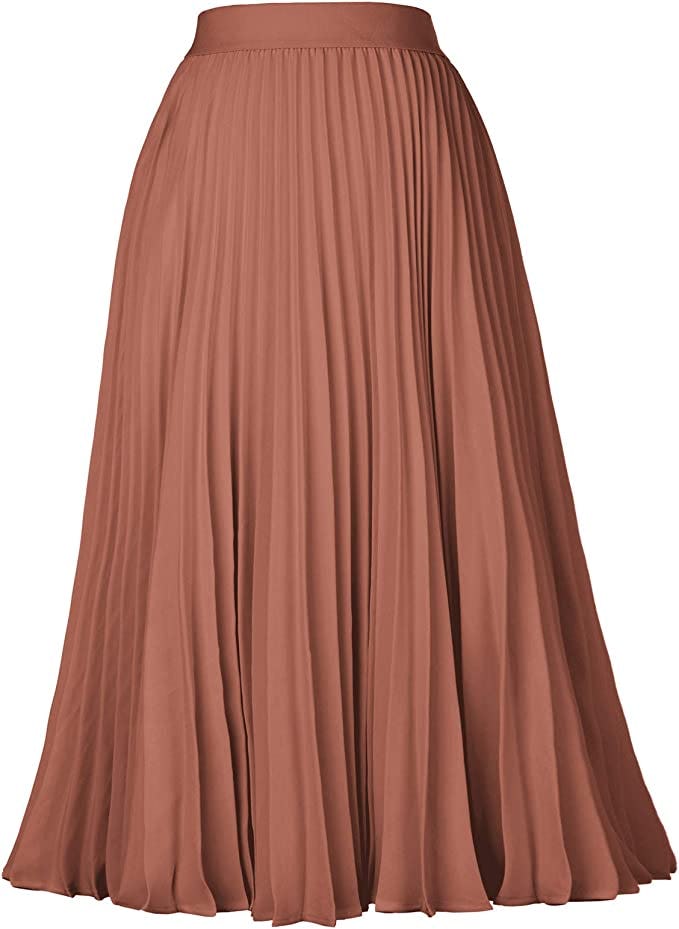 Kate Kasin Pleated Swing Skirt