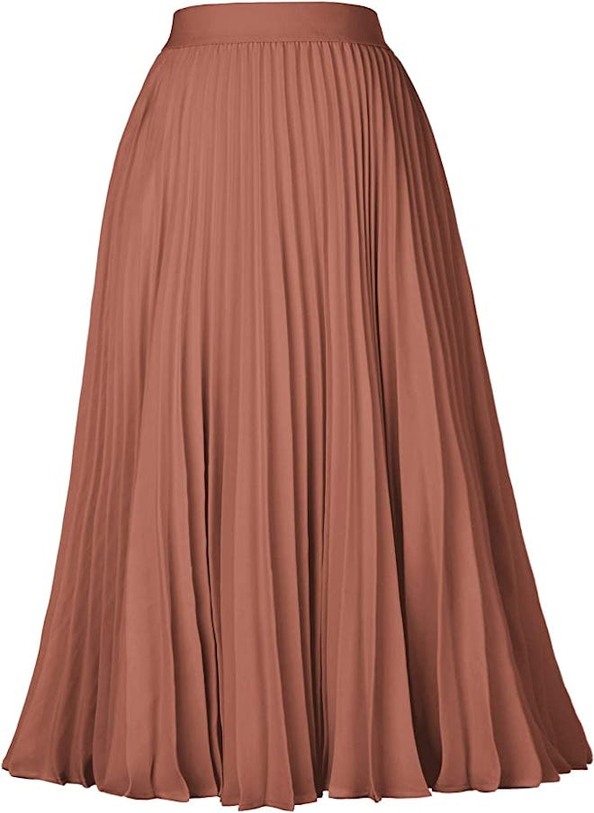 Kate Kasin Pleated Swing Skirt