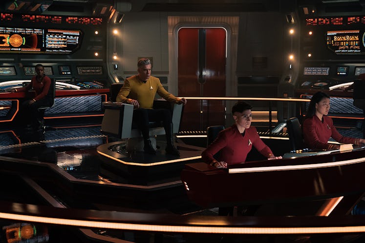Pike on the bridge of the Enterprise in the finale of 'Strange New Worlds.'