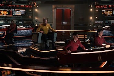 Pike on the bridge of the Enterprise in the finale of 'Strange New Worlds.'