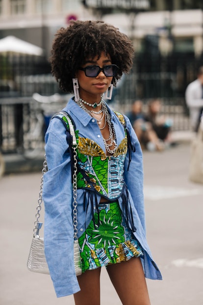 mini skirt paris street style couture week 2022