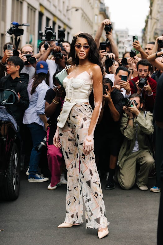 Winnie Harlow attends the Fendi Couture fashion show on July 07, 2022