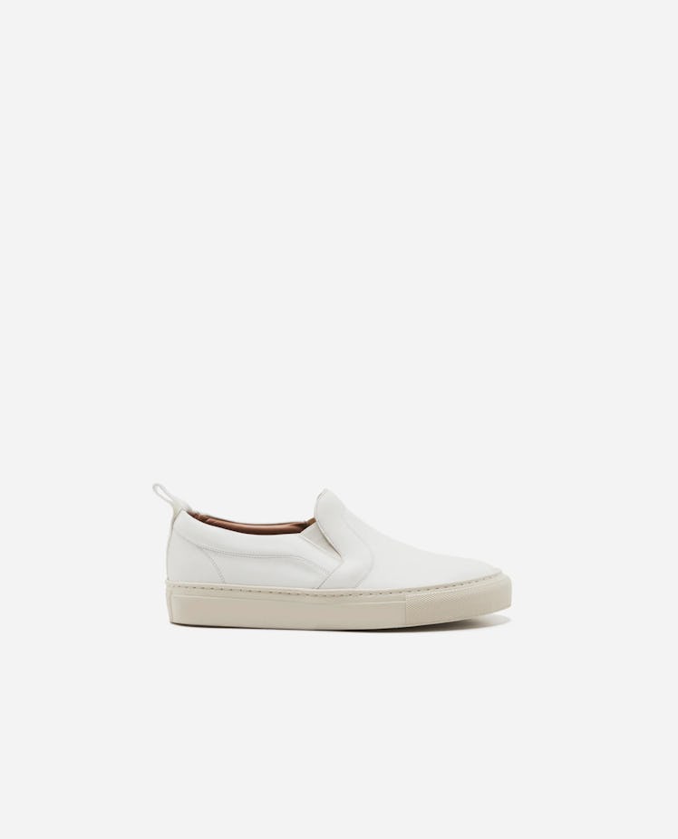 Flattered white slip-on sneaker