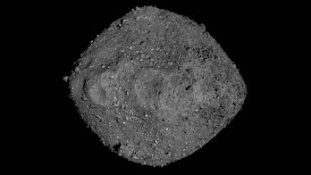 Asteroid Bennu, looking almost diamond-shaped. 