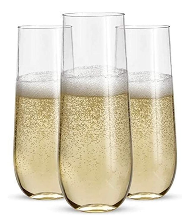 Stemless Plastic Champagne Flutes