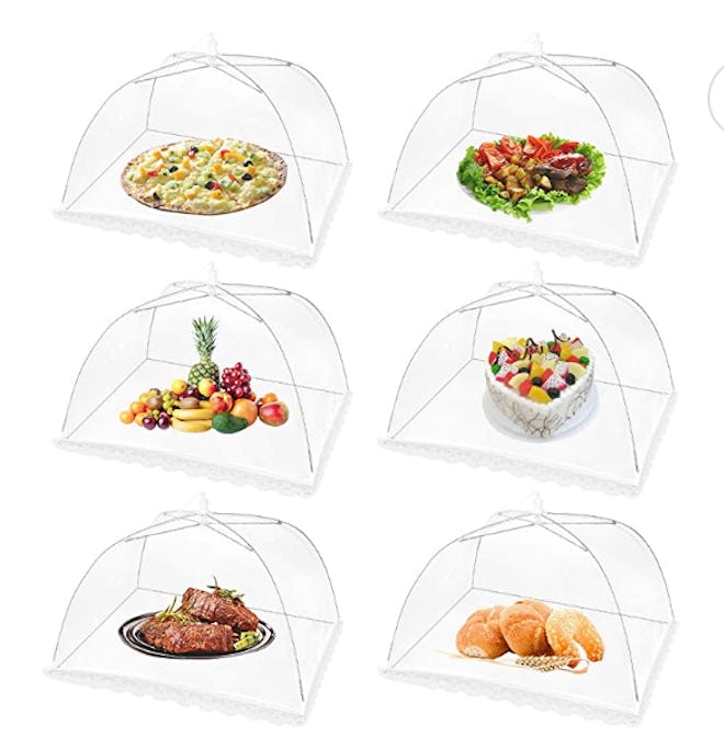 YUUHOU Large Pop Up Mesh Screen Food Cover for Outdoors (6-Pack)