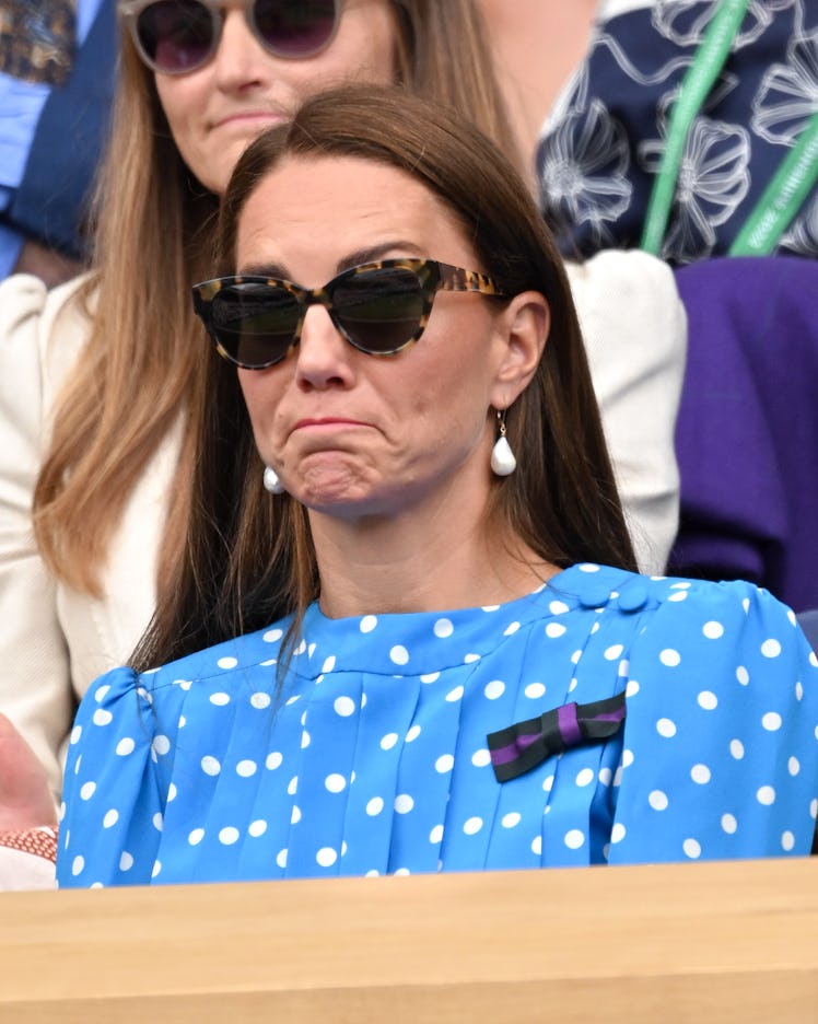 Kate Middleton making a strange face at Wimbledon