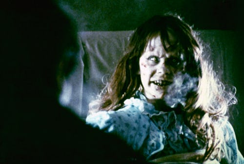 American actress Linda Blair on the set of The Exorcist, based on the novel by William Peter Blatty ...