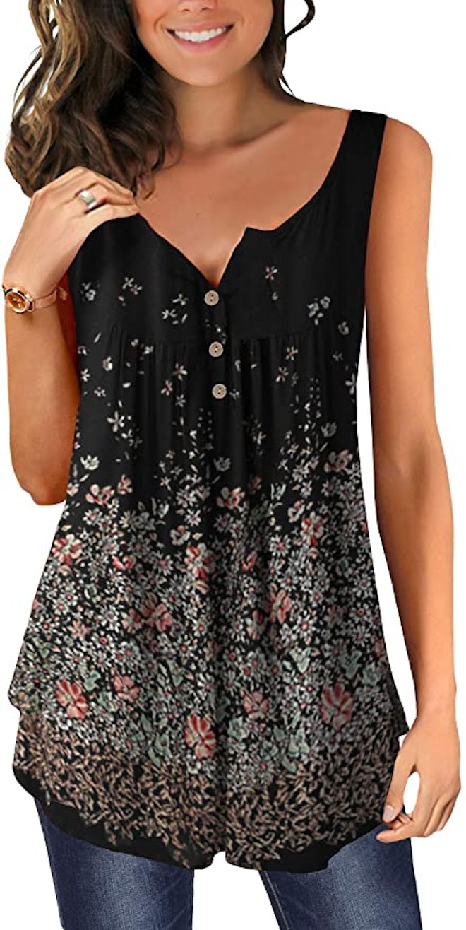 Mystry Zone Button Up Flowy Tank Top
