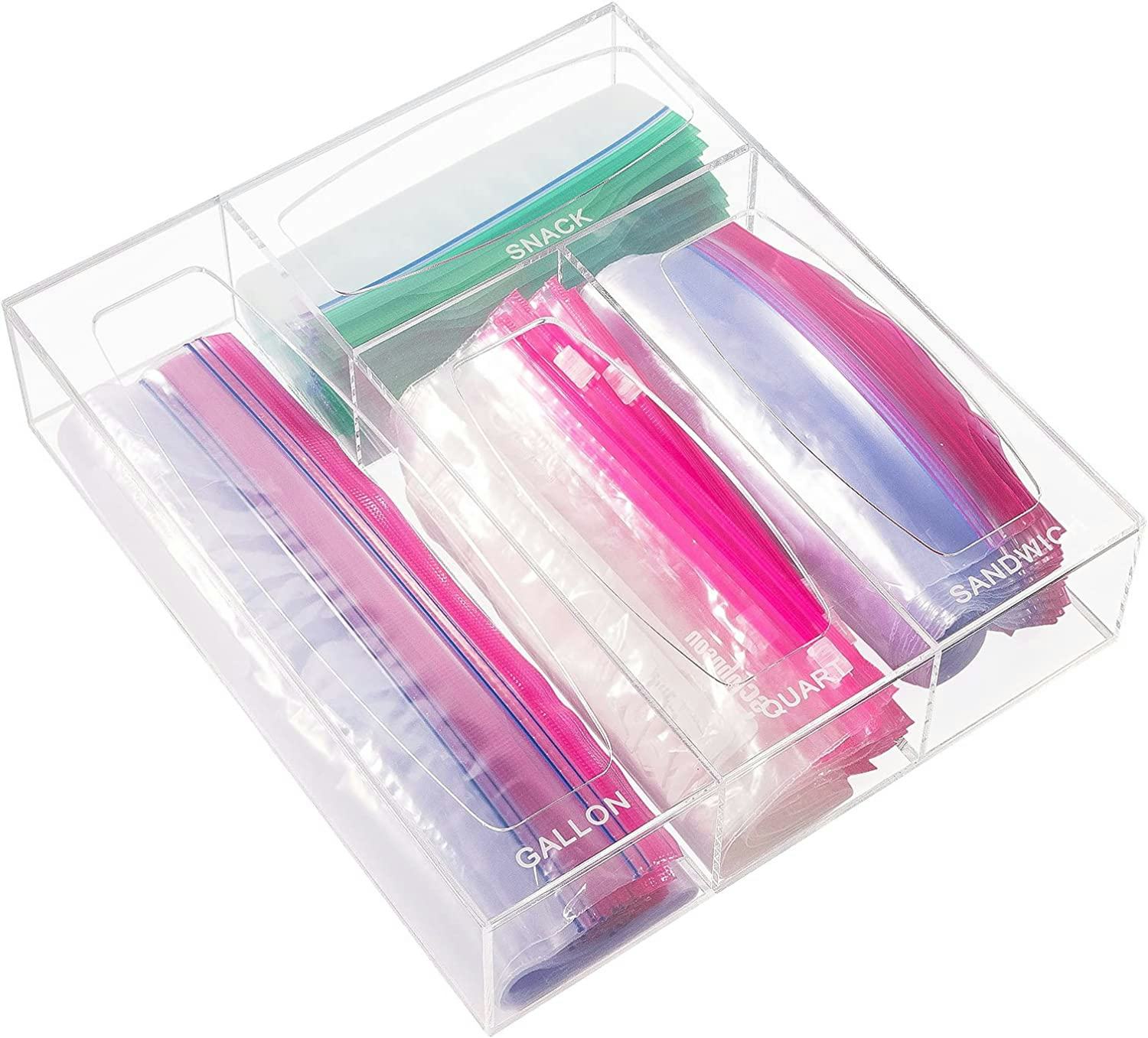 AQUIVER Acrylic Ziplock Bags Organizer