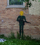 A mural painted in the backyard of suspect Robert Crimo III's mother's home July 7, 2022, in Highlan...