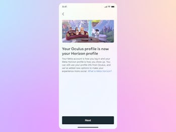 Setting up a Meta Horizon profile