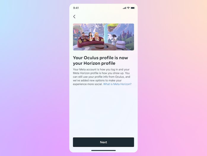 Setting up a Meta Horizon profile